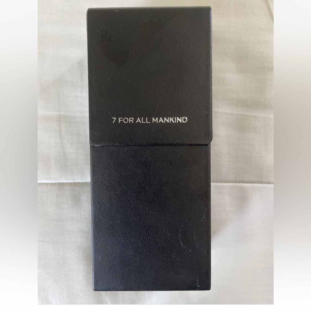 EUC Seven Jeans 7 For All Mankind Black Hard Sunglasses Eyeglass Case Logo Flap